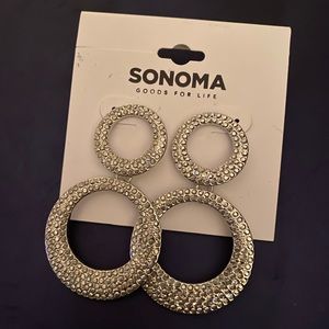 New!  Sonoma Silver Sparkle Dangling Earrings #0742